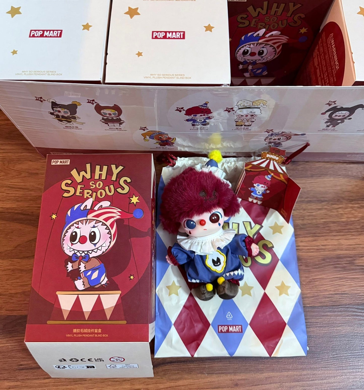 (New Release) Why So Serious Series- Flame Clown Vinyl Face Plush Pendant