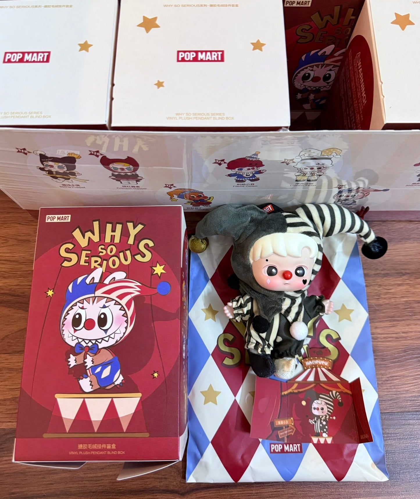 (New Release) Why So Serious Series- Silver Mist Clown Vinyl Face Plush Pendant