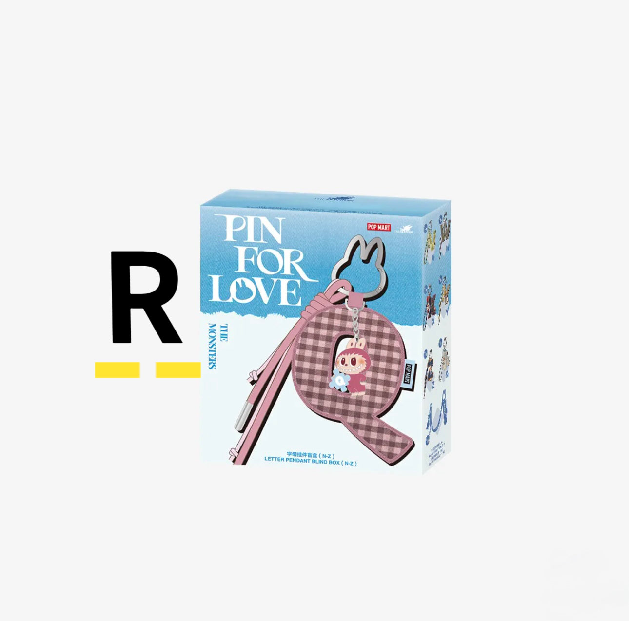 ( PICK YOUR LETTER ) Labubu The Monsters – NEW RELEASE PIN FOR LOVE Letter Pendant( N - &) (Single)