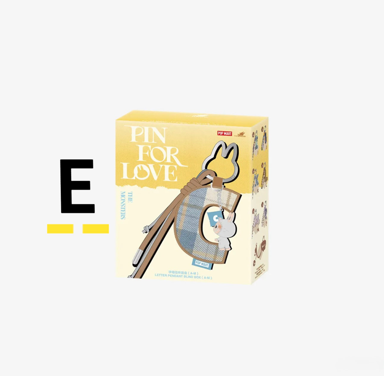 ( PICK YOUR LETTER ) Labubu The Monsters – NEW RELEASE PIN FOR LOVE Letter Pendant( A - M ) (Single)