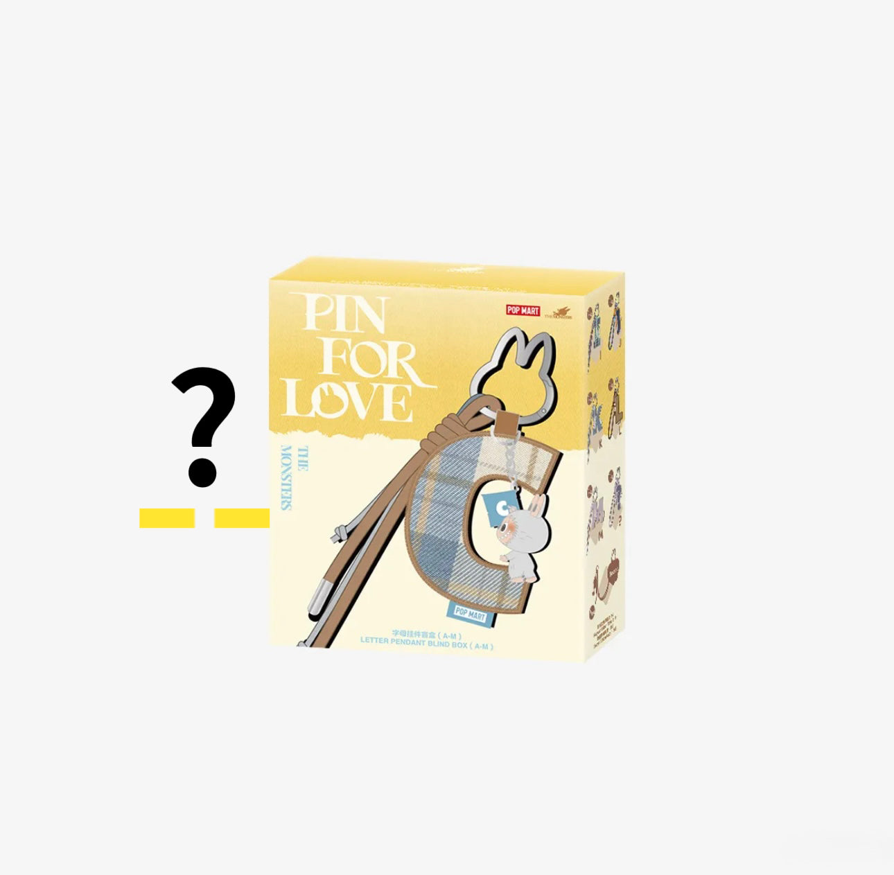 ( PICK YOUR LETTER ) Labubu The Monsters – NEW RELEASE PIN FOR LOVE Letter Pendant( A - M ) (Single)