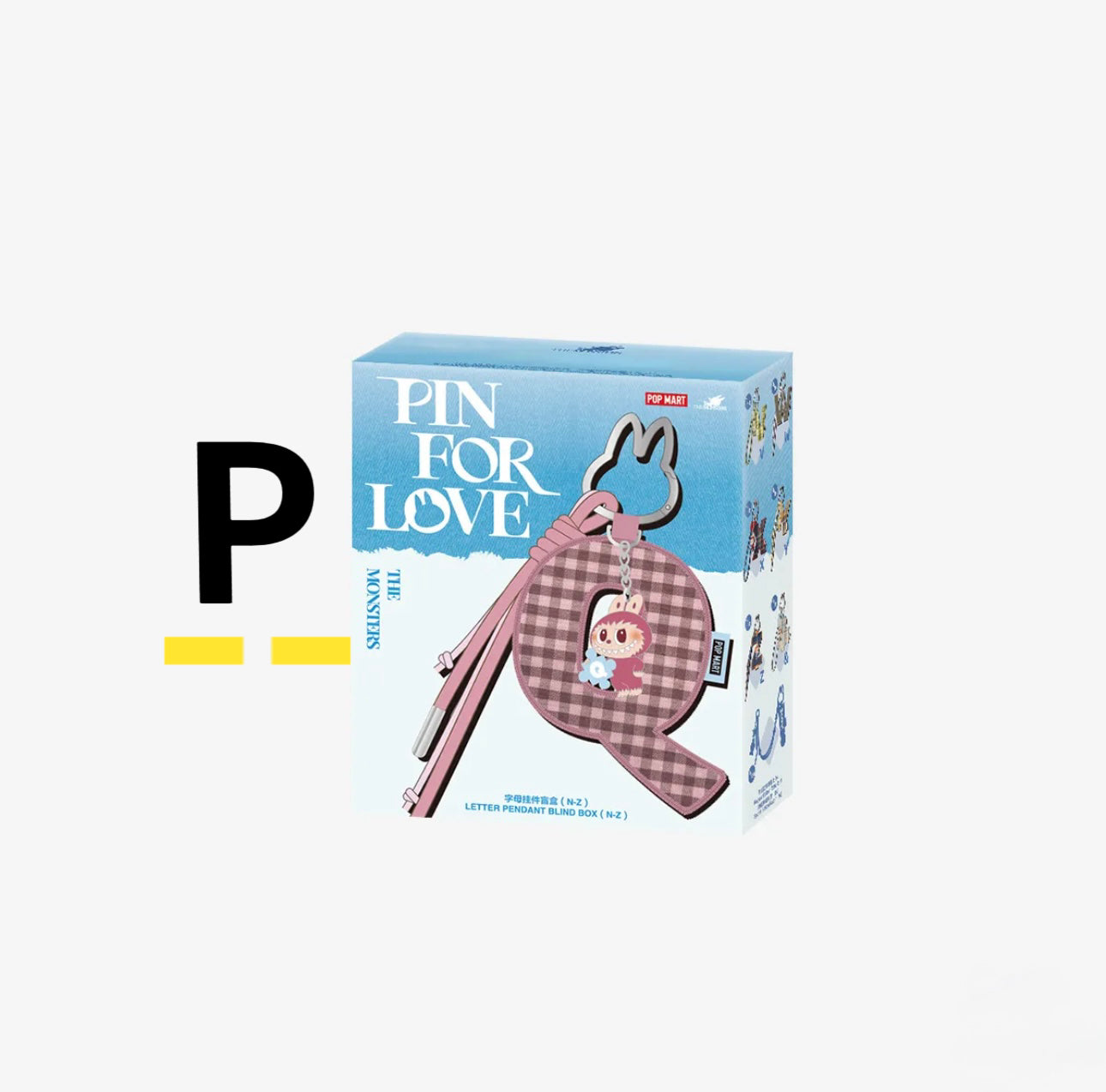 ( PICK YOUR LETTER ) Labubu The Monsters – NEW RELEASE PIN FOR LOVE Letter Pendant( N - &) (Single)