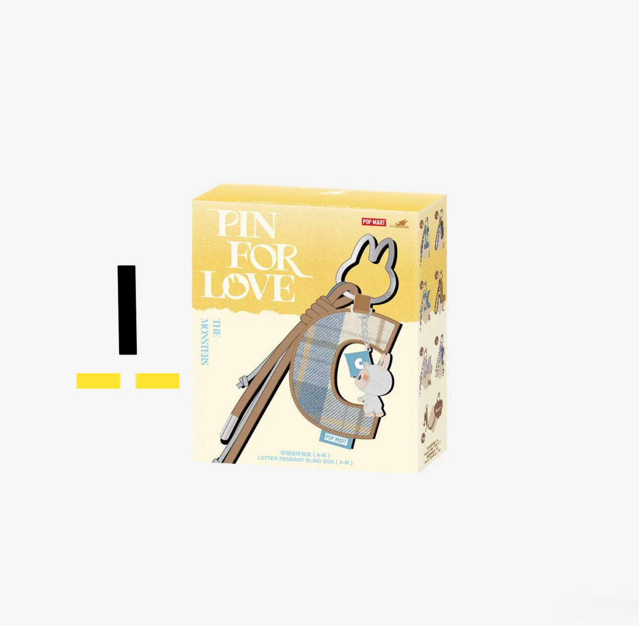( PICK YOUR LETTER ) Labubu The Monsters – NEW RELEASE PIN FOR LOVE Letter Pendant( A - M ) (Single)
