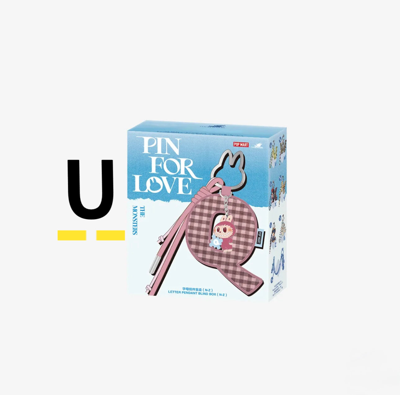 ( PICK YOUR LETTER ) Labubu The Monsters – NEW RELEASE PIN FOR LOVE Letter Pendant( N - &) (Single)