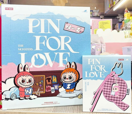 ( PICK YOUR LETTER ) Labubu The Monsters – NEW RELEASE PIN FOR LOVE Letter Pendant( N - &) (Single)