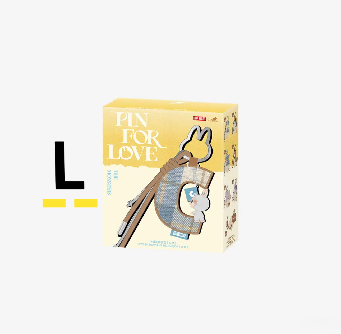 ( PICK YOUR LETTER ) Labubu The Monsters – NEW RELEASE PIN FOR LOVE Letter Pendant( A - M ) (Single)