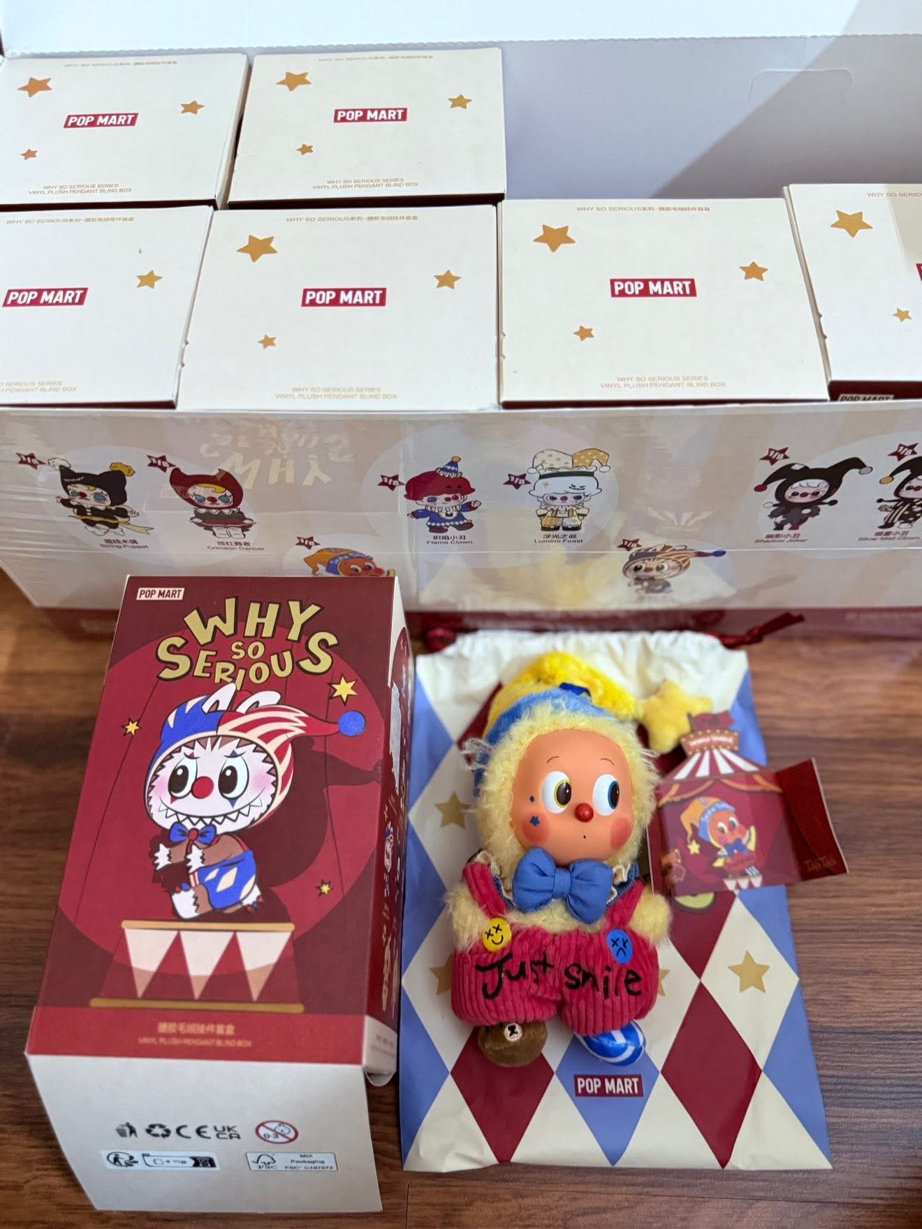 (New Release) Why So Serious Series- Rainbow Jelly Bean Vinyl Face Plush Pendant